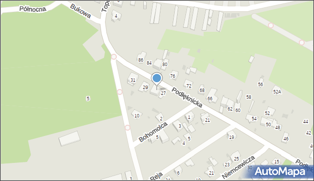 Dąbrowa Górnicza, Podłęknicka, 29A, mapa Dąbrowa Górnicza
