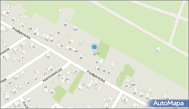 Dąbrowa Górnicza, Podłęknicka, 42, mapa Dąbrowa Górnicza