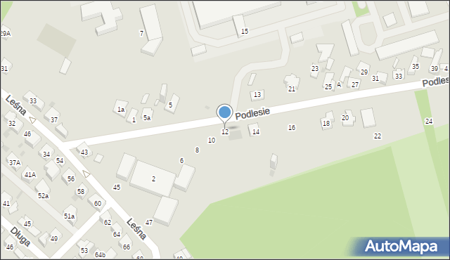 Dąbrowa Górnicza, Podlesie, 12, mapa Dąbrowa Górnicza