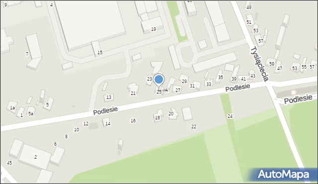 Dąbrowa Górnicza, Podlesie, 25, mapa Dąbrowa Górnicza
