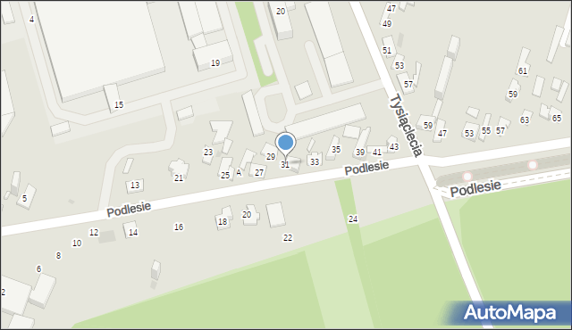 Dąbrowa Górnicza, Podlesie, 31, mapa Dąbrowa Górnicza