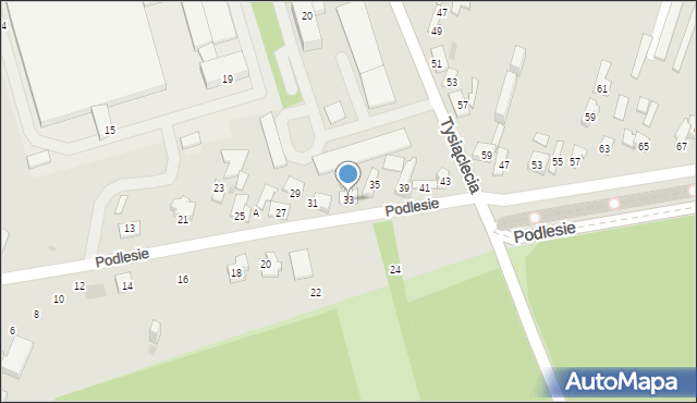 Dąbrowa Górnicza, Podlesie, 33, mapa Dąbrowa Górnicza