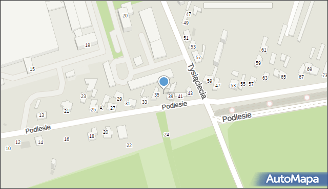 Dąbrowa Górnicza, Podlesie, 37, mapa Dąbrowa Górnicza