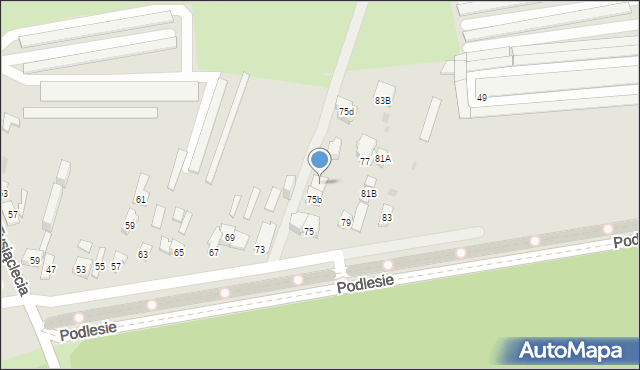 Dąbrowa Górnicza, Podlesie, 75ba, mapa Dąbrowa Górnicza