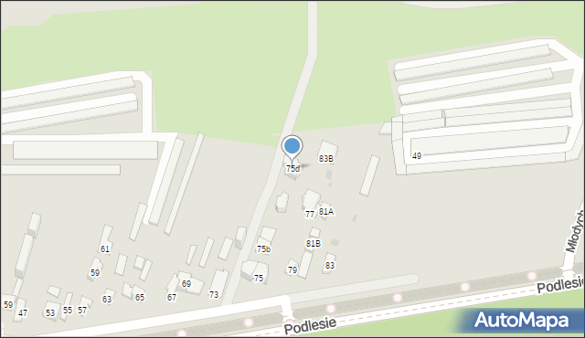Dąbrowa Górnicza, Podlesie, 75d, mapa Dąbrowa Górnicza