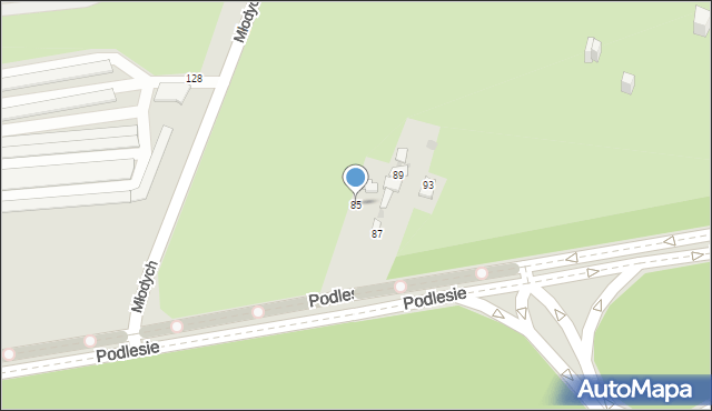 Dąbrowa Górnicza, Podlesie, 85, mapa Dąbrowa Górnicza