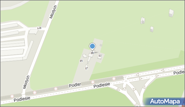 Dąbrowa Górnicza, Podlesie, 89, mapa Dąbrowa Górnicza