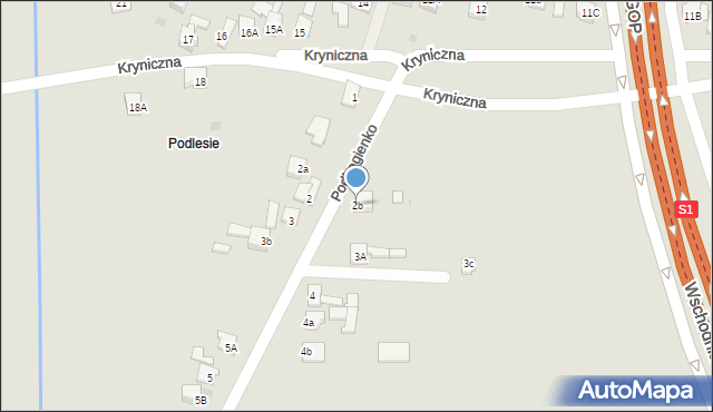 Dąbrowa Górnicza, Podbagienko, 2b, mapa Dąbrowa Górnicza