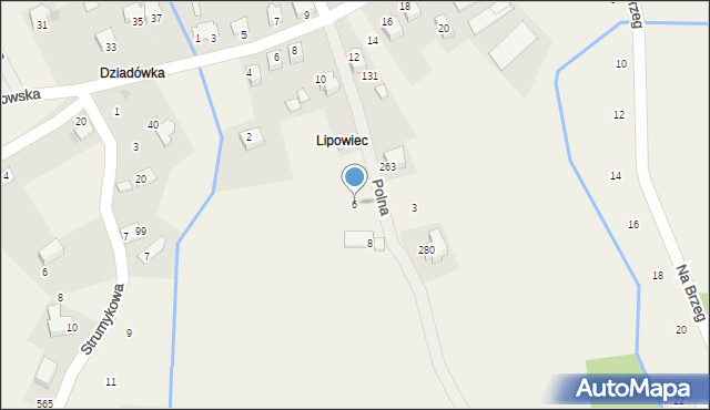 Dąbrowa Szlachecka, Polna, 6, mapa Dąbrowa Szlachecka
