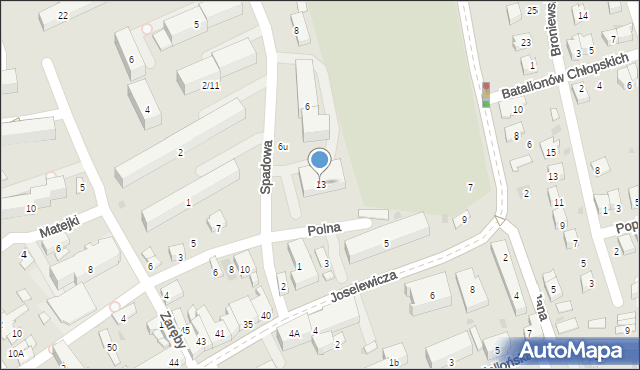 Dąbrowa Tarnowska, Polna, 13, mapa Dąbrowa Tarnowska