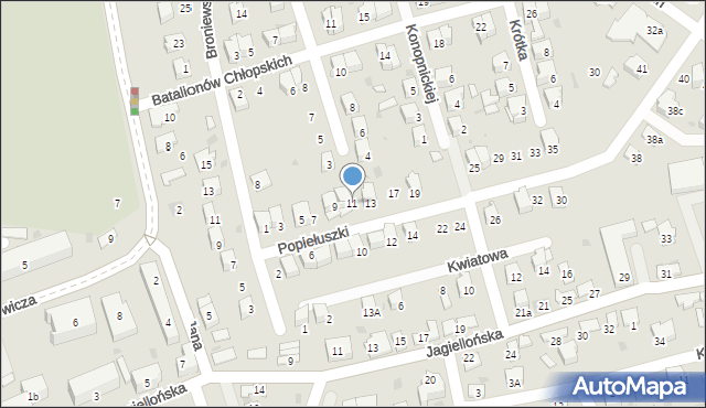 Dąbrowa Tarnowska, Popiełuszki Jerzego, bł. ks., 11, mapa Dąbrowa Tarnowska