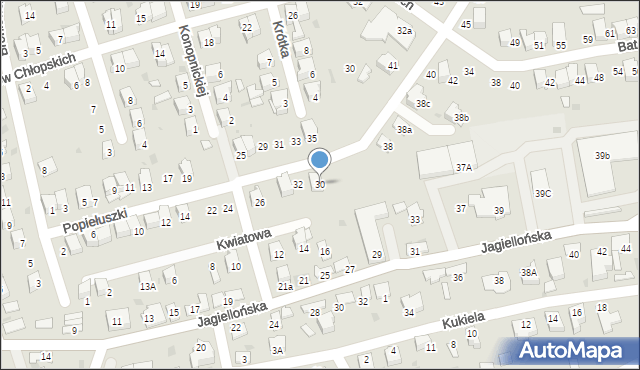 Dąbrowa Tarnowska, Popiełuszki Jerzego, bł. ks., 30, mapa Dąbrowa Tarnowska