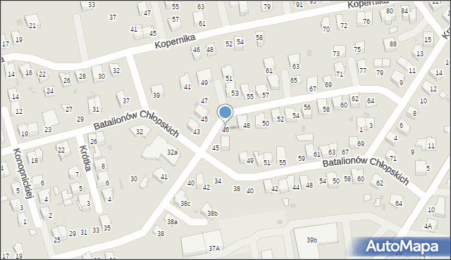 Dąbrowa Tarnowska, Popiełuszki Jerzego, bł. ks., 46, mapa Dąbrowa Tarnowska