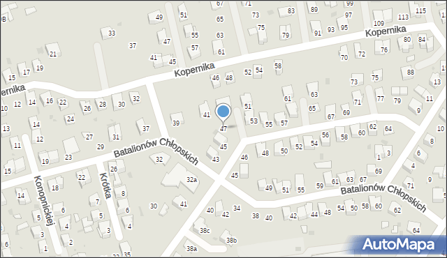 Dąbrowa Tarnowska, Popiełuszki Jerzego, bł. ks., 47, mapa Dąbrowa Tarnowska