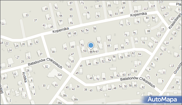 Dąbrowa Tarnowska, Popiełuszki Jerzego, bł. ks., 55, mapa Dąbrowa Tarnowska