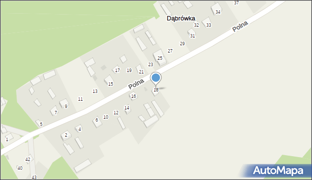 Dąbrówka, Polna, 18, mapa Dąbrówka
