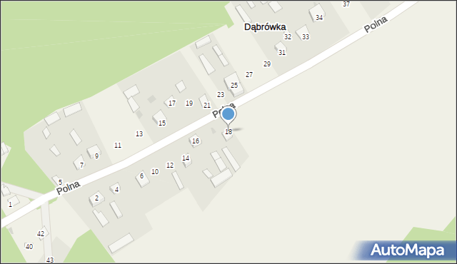 Dąbrówka, Polna, 22, mapa Dąbrówka