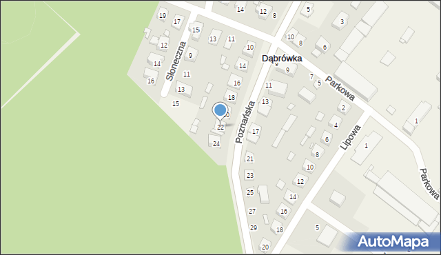 Dąbrówka, Poznańska, 22, mapa Dąbrówka