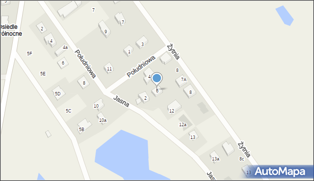 Dąbrówka, Południowa, 6, mapa Dąbrówka