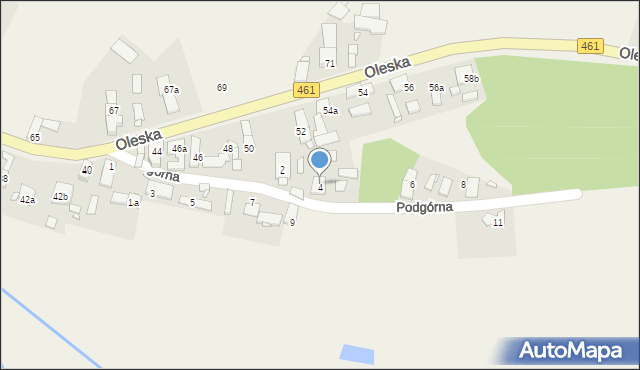 Dąbrówka Łubniańska, Podgórna, 4, mapa Dąbrówka Łubniańska