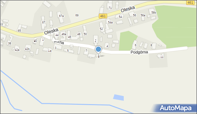 Dąbrówka Łubniańska, Podgórna, 9, mapa Dąbrówka Łubniańska