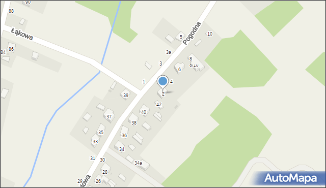 Dąbrówka-Strumiany, Pogodna, 2, mapa Dąbrówka-Strumiany