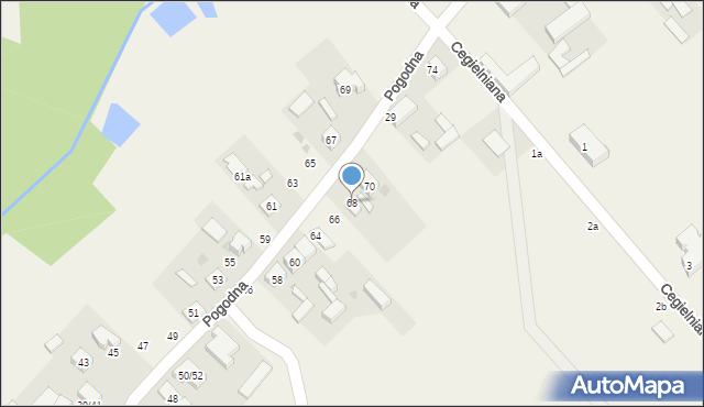 Dąbrówka-Strumiany, Pogodna, 68, mapa Dąbrówka-Strumiany