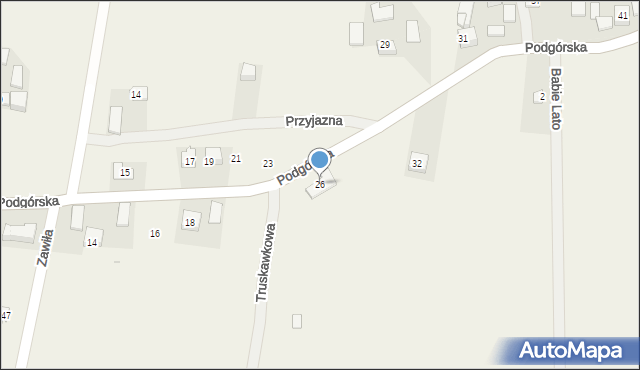 Damice, Podgórska, 26, mapa Damice