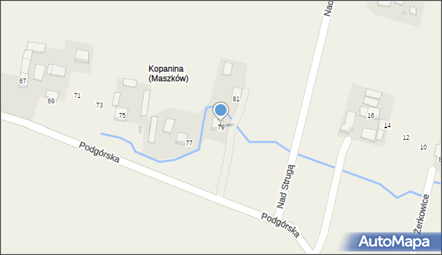 Damice, Podgórska, 79, mapa Damice