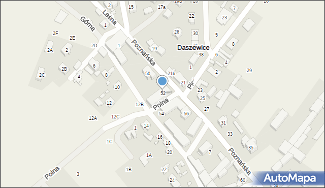 Daszewice, Poznańska, 52, mapa Daszewice