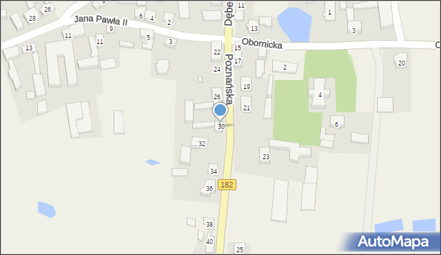Dębe, Poznańska, 30, mapa Dębe