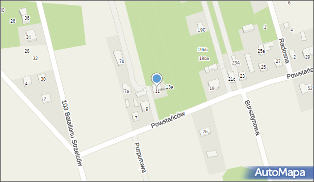 Dębe Wielkie, Powstańców, 11, mapa Dębe Wielkie