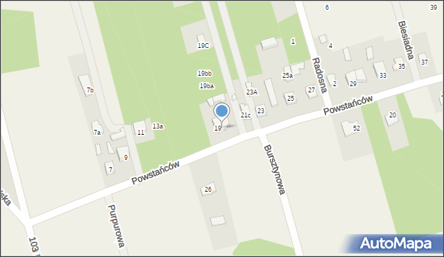 Dębe Wielkie, Powstańców, 19a, mapa Dębe Wielkie