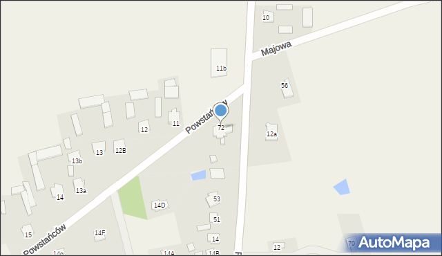 Dębe Wielkie, Powstańców, 72, mapa Dębe Wielkie