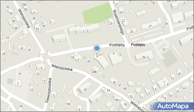 Dębica, Poddęby, 4, mapa Dębicy