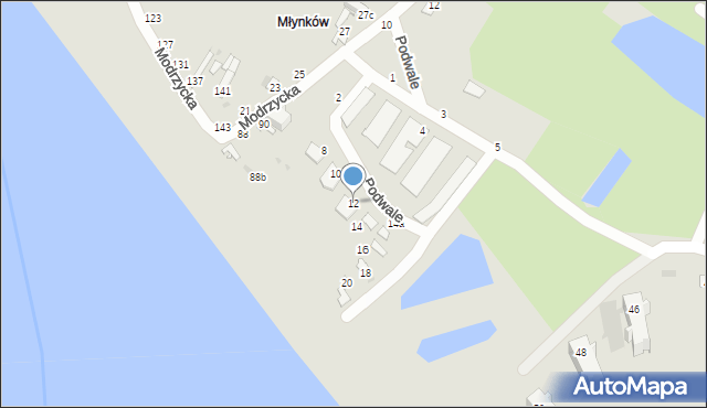 Dęblin, Podwale, 12, mapa Dęblin