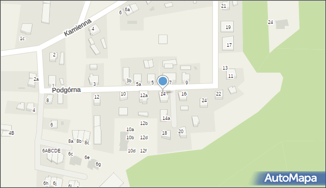 Dębnica Kaszubska, Podgórna, 14, mapa Dębnica Kaszubska