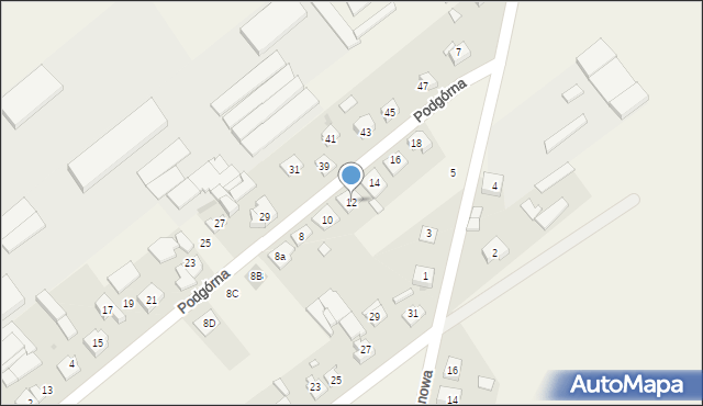 Dębno, Podgórna, 12, mapa Dębno