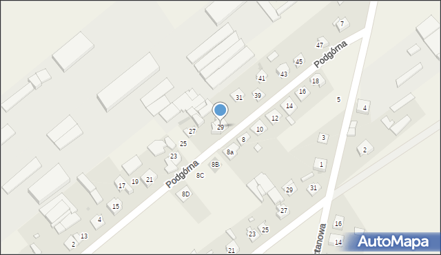 Dębno, Podgórna, 29, mapa Dębno