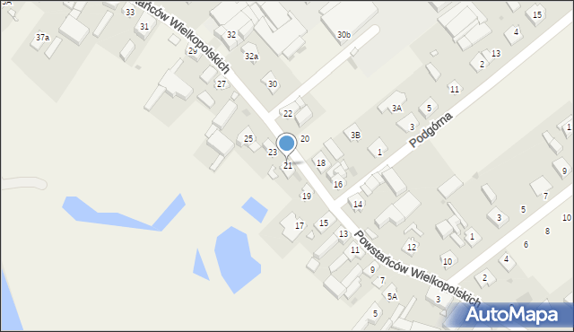 Dębno, Powstańców Wielkopolskich, 21, mapa Dębno