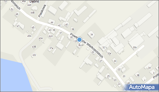 Dębno, Powstańców Wielkopolskich, 31, mapa Dębno