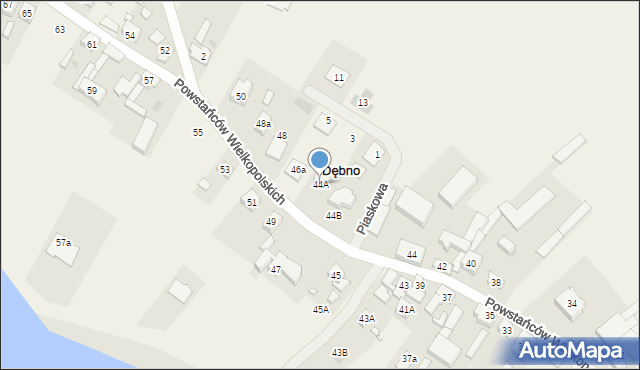 Dębno, Powstańców Wielkopolskich, 44A, mapa Dębno