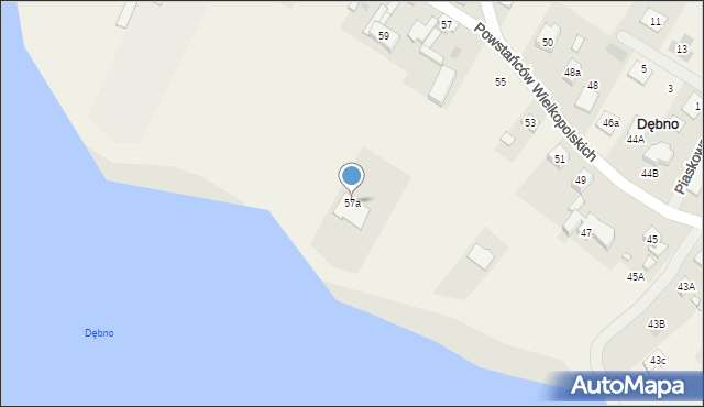 Dębno, Powstańców Wielkopolskich, 57a, mapa Dębno