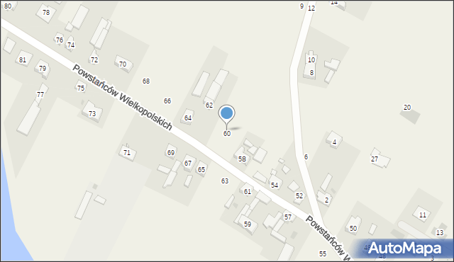 Dębno, Powstańców Wielkopolskich, 60, mapa Dębno