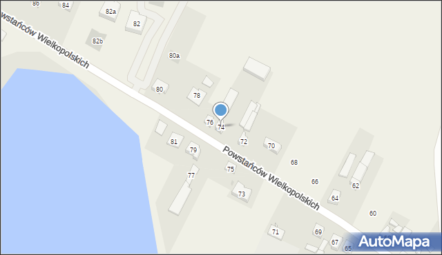 Dębno, Powstańców Wielkopolskich, 74, mapa Dębno