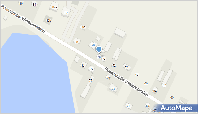 Dębno, Powstańców Wielkopolskich, 76, mapa Dębno