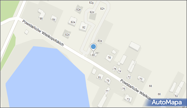 Dębno, Powstańców Wielkopolskich, 80, mapa Dębno