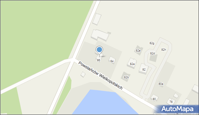 Dębno, Powstańców Wielkopolskich, 86a, mapa Dębno