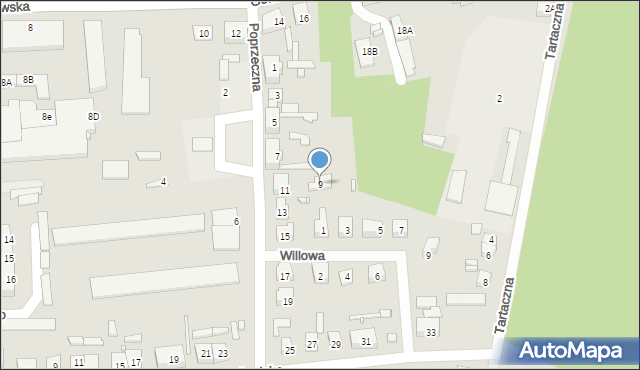 Dębno, Poprzeczna, 9, mapa Dębno