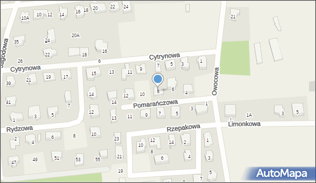 Dębogórze, Pomarańczowa, 8, mapa Dębogórze